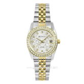 BONIA BNB10550-3116S Silver Gold Sapphire Crystal Glass